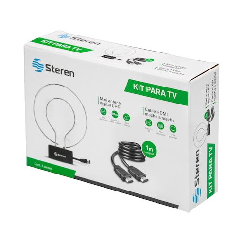 Paquete Video Steren Antena Y Cable HDMI PACK-VID-18