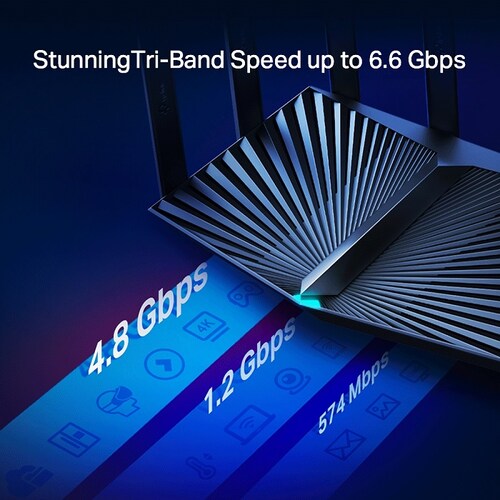 Router Inalambrico Tp-Link Archer AX90 AX6600 Wi-Fi 6 Tri-Banda 2.4 Y 5GHz.