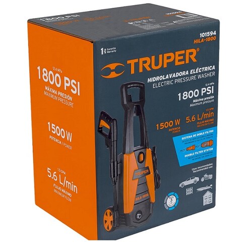 Hidrolavadora Eléctrica 1800PSI HILA-1800 Truper Calidad Premium para Autos Autolavados Maquina para lavar presión