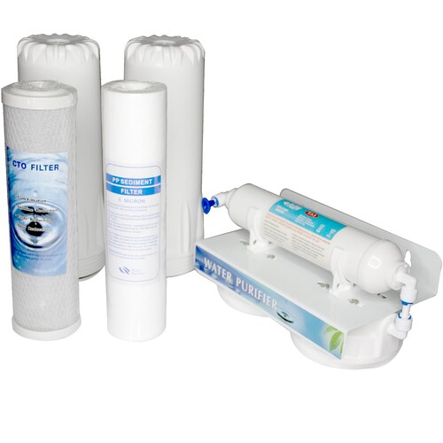 Purificador de Agua Doble Filtro 3 Etapas de Purificacion Carbon Activado Carbon de Coco 