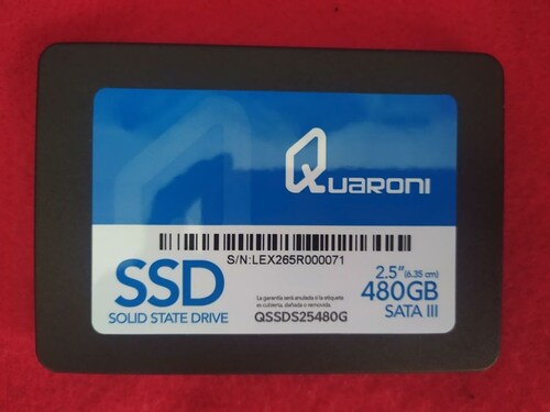 SSD UNIDAD ESTADO SOLIDO 2.5" 480GB SATA3 6GB/S 7MM QSSDS25480G LECT 520MB/S ESCRIT 450MB/S PC LAP INTERNO