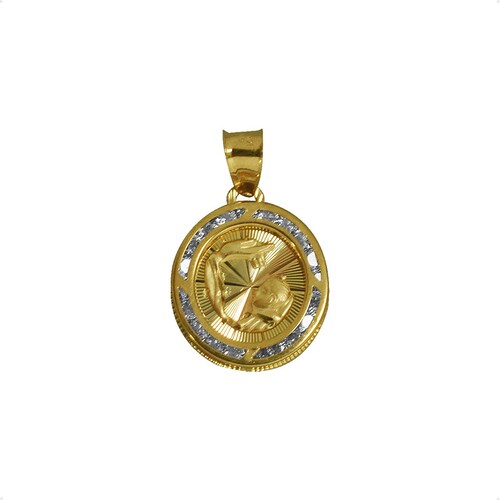 Hermosa Medalla Bautizo  VAROURO Oro Puro 10k - 1.1gr + Cadena Regalo