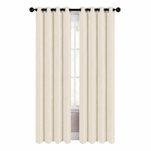 Cortina Blackout 137 X 213 Cm 2 Paneles Beige Bloquea Ruido y Luz