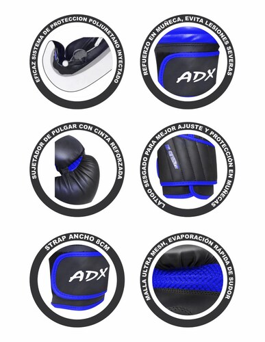kit guantes de box adx mod strong+complementos