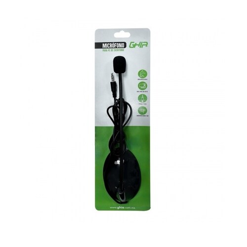 MICROFONO PC ESCRITORIO CUELLO FLEXIBLE 3.5MM PC LAP ESCUELA CLASES VIDEOCONFERENCIA GAC-218 BASE