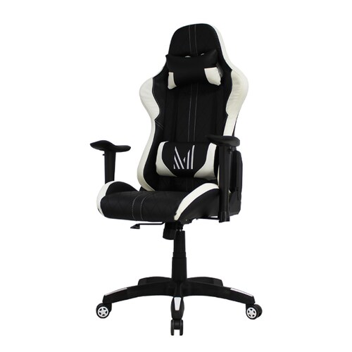 Silla Gamer Ergonómica JM-7249H Negro Blanco Mundo In