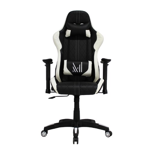 Silla Gamer Ergonómica JM-7249H Negro Blanco Mundo In
