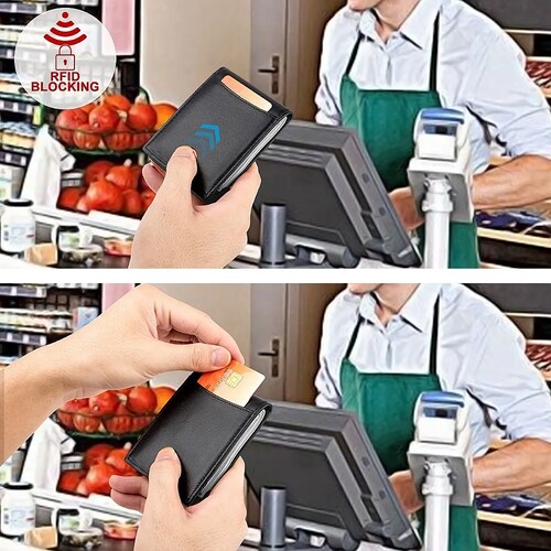 Cartera Hombre Rfid Minimalista Con Espacio Para Billetes