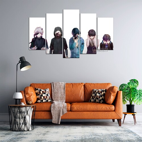 Cuadro Decorativo Anime Tokyo Ghoul Ken Kaneki Todas sus Formas 100x60cm 5pzs Cuadros MX