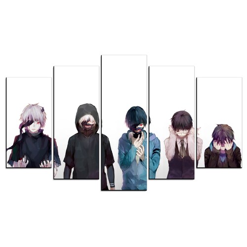 Cuadro Decorativo Anime Tokyo Ghoul Ken Kaneki Todas sus Formas 100x60cm 5pzs Cuadros MX