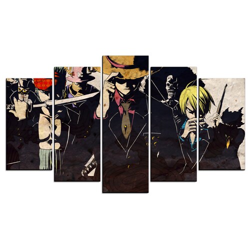 Cuadro Decorativo Anime One Piece Los Mugiwara 100x60cm 5pzs Cuadros MX