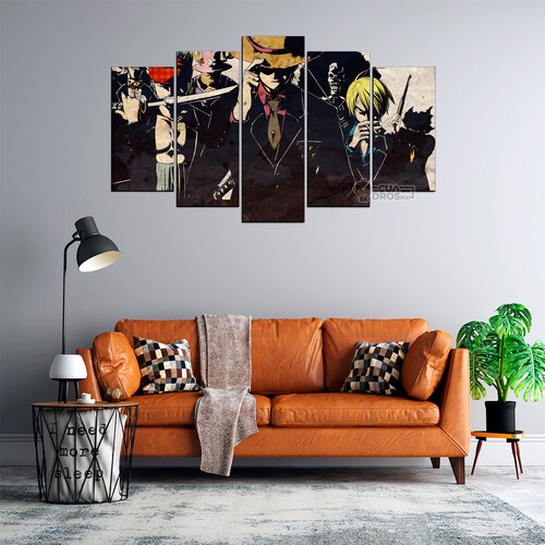 Cuadro Decorativo Anime One Piece Los Mugiwara 100x60cm 5pzs Cuadros MX