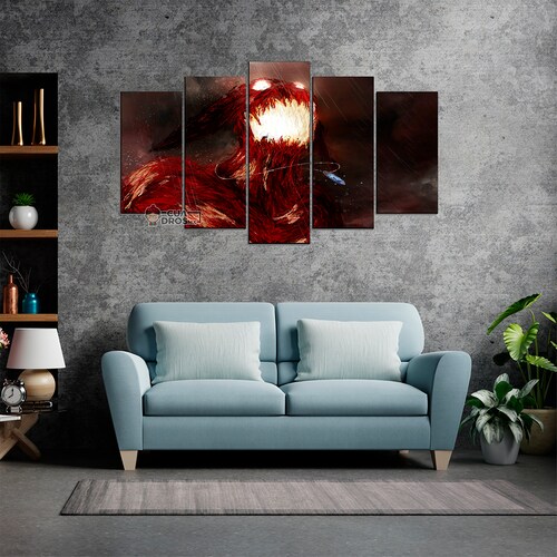 Cuadro Decorativo Anime Naruto Manto de Chakra con Colas 100x60cm 5pzs Cuadros MX