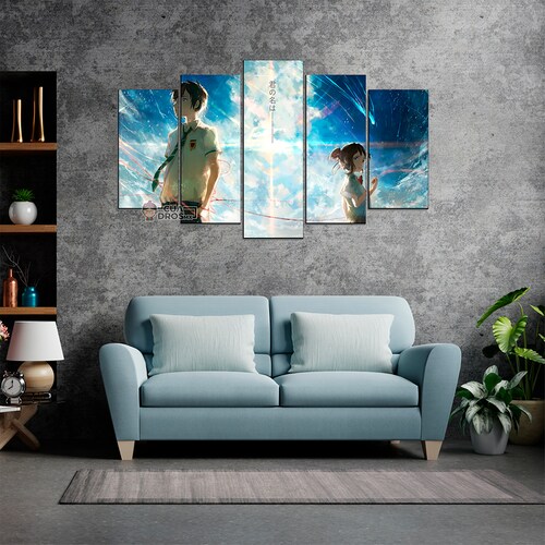 Cuadro Decorativo Anime Kimi No Na Wa Taki & Mitsuha Your Name 100x60cm 5pzs Cuadros MX