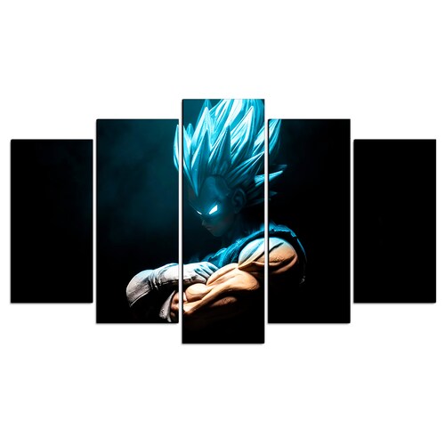 Cuadro Decorativo Dragon Ball Vegeta SSJ Dios F/N FanArt 100x60cm 5pzs Cuadros MX