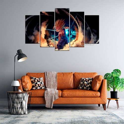 Cuadro Decorativo Dragon Ball Gohan Kame Hame Ha 100x60cm 5pzs Cuadros MX