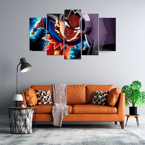 Cuadro Decorativo Dragon Ball Goku UI vs Jiren 100x60cm 5pzs Cuadros MX