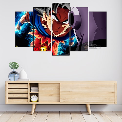 Cuadro Decorativo Dragon Ball Goku UI vs Jiren 100x60cm 5pzs Cuadros MX