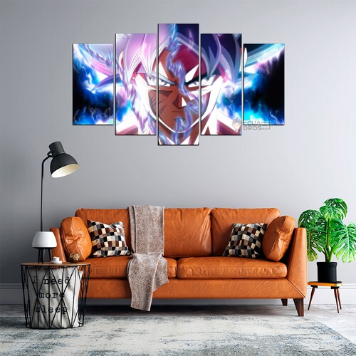 Cuadro Decorativo Dragon Ball Goku Rostro Ultra Instinto 100x60cm 5pzs Cuadros MX