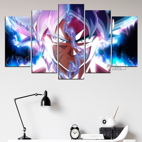 Cuadro Decorativo Dragon Ball Goku Rostro Ultra Instinto 100x60cm 5pzs Cuadros MX