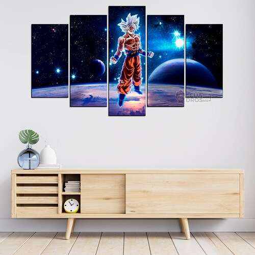 Cuadro Decorativo Dragon Ball Goku Ultra Instinto 100x60cm 5pzs Cuadros MX