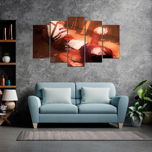 Cuadro Decorativo Anime Mikasa Ackerman Shingeki no Kyojin 100x60cm 5pzs Cuadros MX