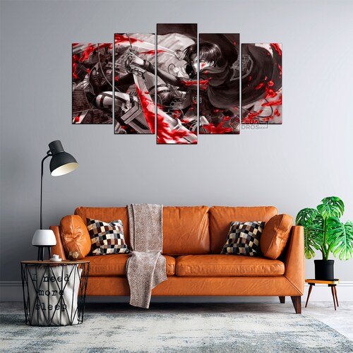 Cuadro Decorativo Anime Levi Ackerman Shingeki no Kyojin 100x60cm 5pzs Cuadros MX