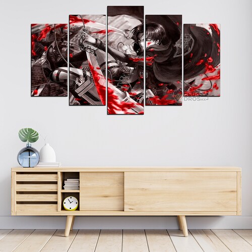 Cuadro Decorativo Anime Levi Ackerman Shingeki no Kyojin 100x60cm 5pzs Cuadros MX