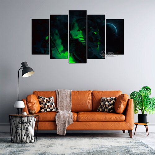 Cuadro Decorativo Anime Eren vs Colossal Titan Shingeki no Kyojin 100x60cm 5pzs Cuadros MX