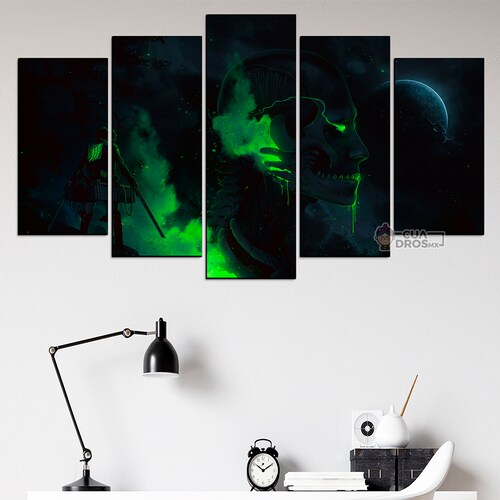 Cuadro Decorativo Anime Eren vs Colossal Titan Shingeki no Kyojin 100x60cm 5pzs Cuadros MX