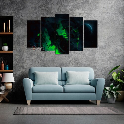 Cuadro Decorativo Anime Eren vs Colossal Titan Shingeki no Kyojin 100x60cm 5pzs Cuadros MX