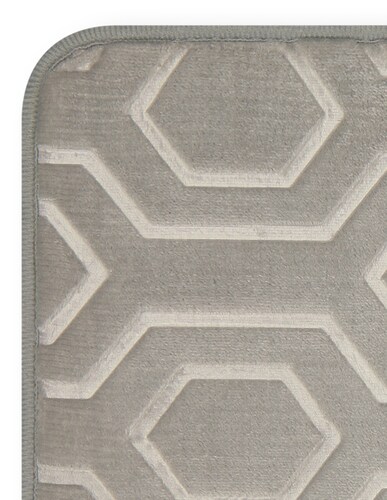 Alfombra Tapete De Baño Memory Foam Hexágono Lt Grey Antideslizante 40x60 CasaMia