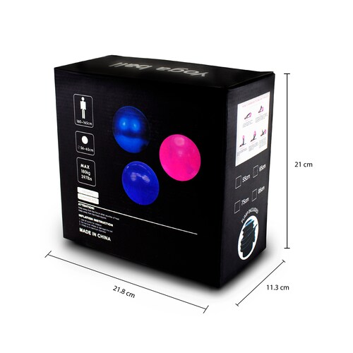 Pelota de Yoga 65 cm Soporta 180 kg Crossfit Azul