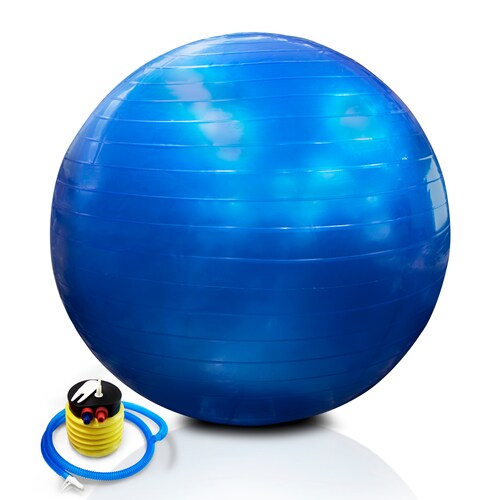 Pelota de Yoga 65 cm Soporta 180 kg Crossfit Azul