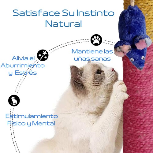Poste Rascador Gato Grande 70cm Gratis Catnip-Sisal+Juguete
