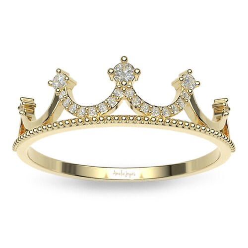 Anillo de XV años en Oro Amarillo de 10K Amelie Joyas