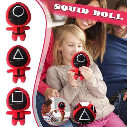 Juego de Calamar Squid Game Peluches de Coleccion Muñeco de Soldado Juego de Calamar , 23cm, Pack 3 unidades