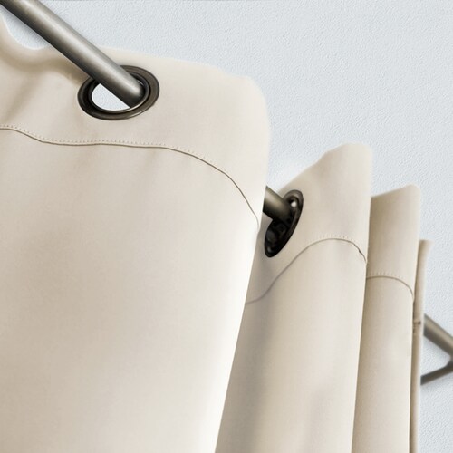 Cortina Blackout 137 X 213 Cm 2 Paneles Beige Bloquea Ruido y Luz