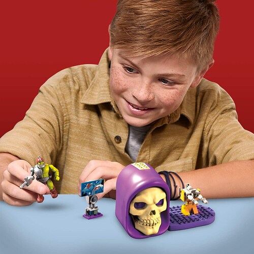 Mega Construx Craneos De Skeletor Morado Trap Jaw cañon laser 