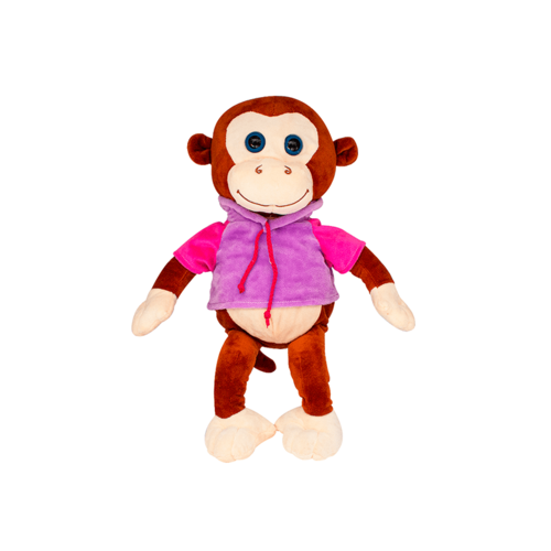 Changuito De Peluche Mono Monkey Con Sudadera Morada Y Patas Largas