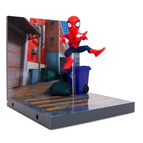 Figura Marvel Avengers Spiderman Con Escenario Superama