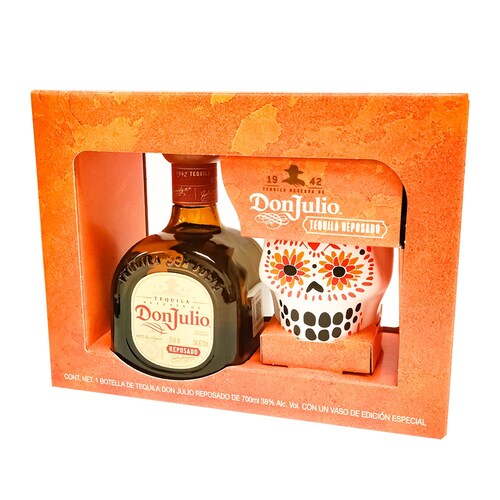 Gift Pack Tequila Don Julio Reposado 700ml Con Vaso Calavera