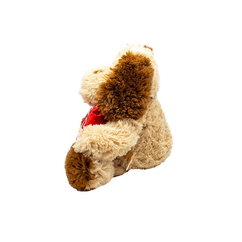 Peluche De San Valentín Perro Café Con Moño Y Corazón 33 Cm