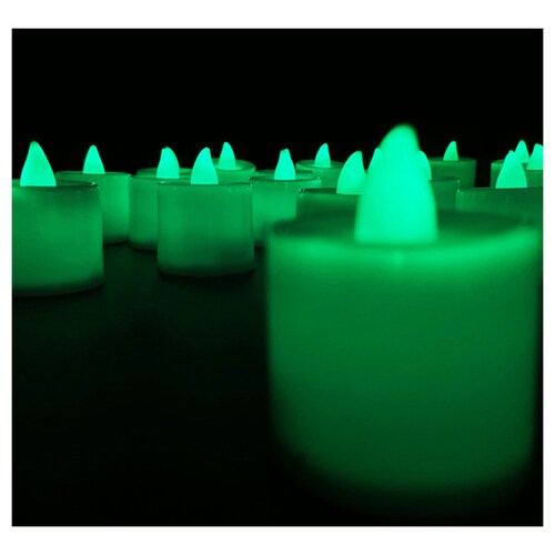 Velas Led Electricas Con Efecto Llama Pilas Bateria Decorativa Led Verde 