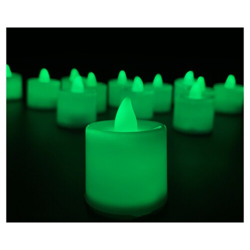 Velas Led Electricas Con Efecto Llama Pilas Bateria Decorativa Led Verde 