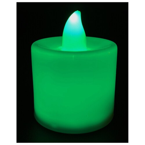 Velas Led Electricas Con Efecto Llama Pilas Bateria Decorativa Led Verde 