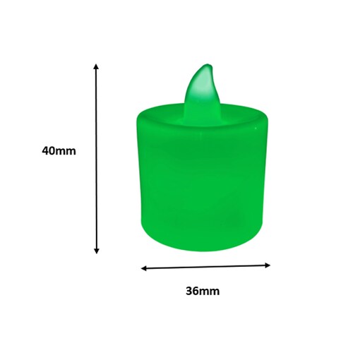 Velas Led Electricas Con Efecto Llama Pilas Bateria Decorativa Led Verde 