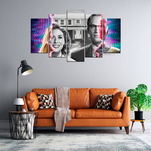 Cuadro Decorativo Marvel WandaVision 100x60cm 5pzs Cuadros MX