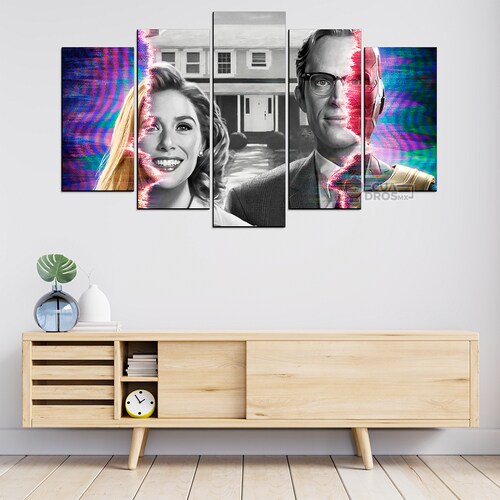 Cuadro Decorativo Marvel WandaVision 100x60cm 5pzs Cuadros MX