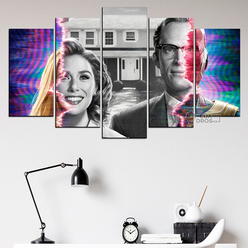Cuadro Decorativo Marvel WandaVision 100x60cm 5pzs Cuadros MX
